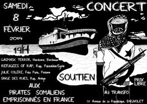 Samedi 8 février 2014: Concert de soutien aux pirates somaliens