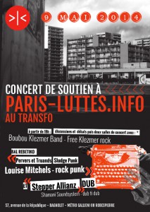 Vendredi 9 mai 2014: Soirée de soutien à Paris-luttes.info