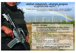 Lundi 19 mai 2014: Discussion «éolien industriel», «énergie propre» «capitalisme vert»… ?